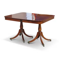 mahogany table with extensions.