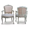 Pair of Louis XV cabriolet armchairs in painted beech and … - Moinat - ShadeFlair
