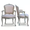 Pair of Louis XV cabriolet armchairs in painted beech and … - Moinat - ShadeFlair