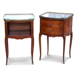 Pair of Louis XV nightstands, MAILFERT AMOS model, one with 2 …