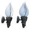 Applique en fer, bronze et opaline blanche. - Moinat - Appliques murales