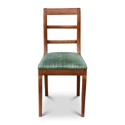 Набор из 4 стульев из орехового дерева с сиденьем, покрытым …