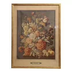 Still life engraving “Bouquet of autumn colored flowers” by …
