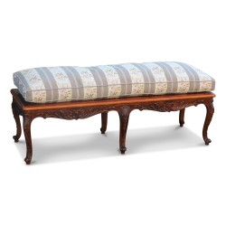 Regency style bench in carved beech with its cushion …