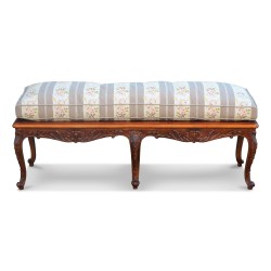 Regency style bench in carved beech with its cushion …