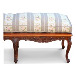 Regency style bench in carved beech with its cushion …