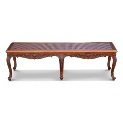 Regency style bench in carved beech with its cushion …