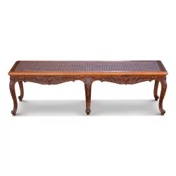 Regency style bench in carved beech with its cushion …
