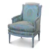 Bergere Louis XVI in gray-white lacquered wood with columns … - Moinat - Armchairs