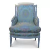 Bergere Louis XVI in gray-white lacquered wood with columns … - Moinat - Armchairs