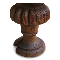 alte Fußlampe aus Eiche