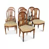 A set of 7 Louis XVI chairs in walnut. - Moinat - Chairs