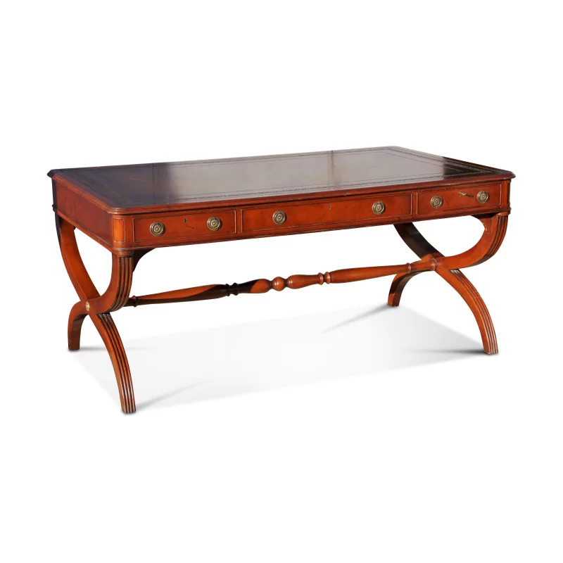 A Regency style English mahogany flat desk - Moinat - Desks