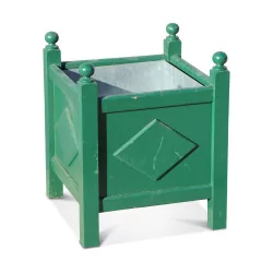 Зеленая цветочная коробка \"с бриллиантами и шарами\".