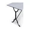 A rectangular white marble bistro table. - Moinat - Dining tables