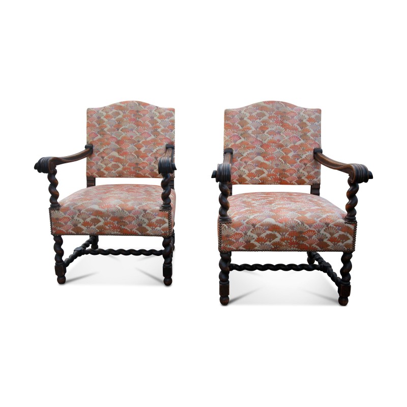 Louis XIII oak armchairs - Moinat - Armchairs Louis XIII oak armchairs - Moinat - Armchairs