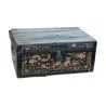 Malle “Chinoise” en papier cuir noir et bois probablement du … - Moinat - Boites, Urnes, Vases
