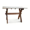 Swiss chalet table with X-shaped fir legs and tray … - Moinat - Dining tables
