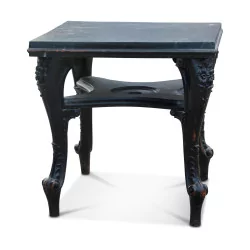 Säulentisch aus geschnitztem Holz und schwarzem Punkt Napoleon III …