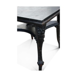 Pedestal table in carved wood and Napoleon III black dot …