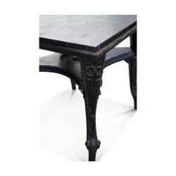 Pedestal table in carved wood and Napoleon III black dot …
