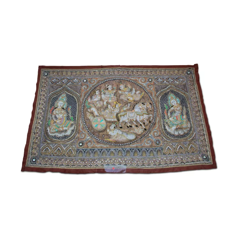 Настенное панно из кашмирской парчи с вышивкой… - Moinat - Стенные украшения, Подвесные консоли