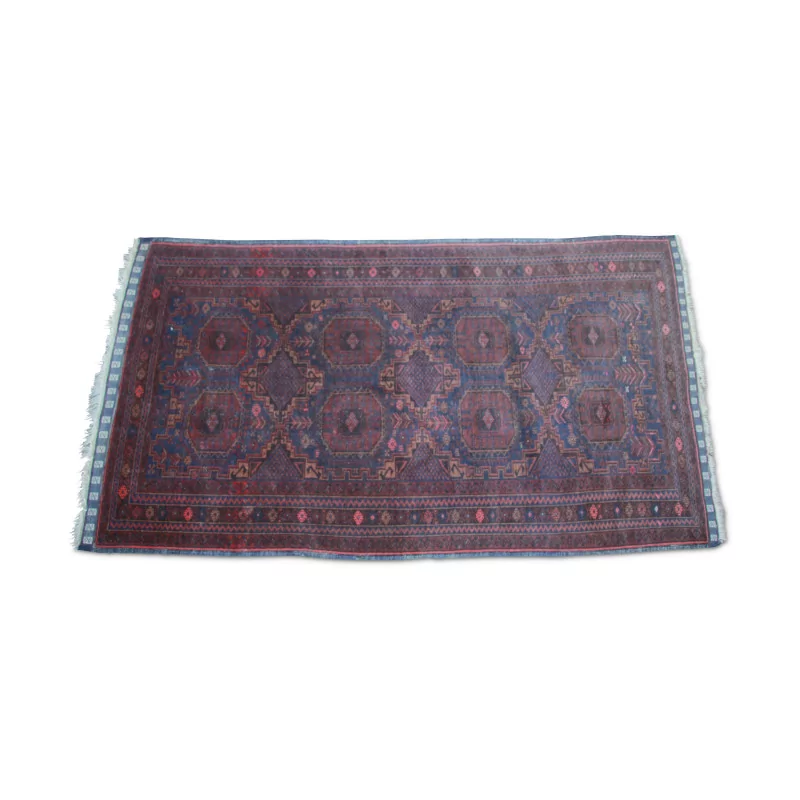 A Pakistan/Afghan red blue rug. - Moinat - Rugs
