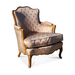 Une bergère de style Louis XV mouluré Vintage.
