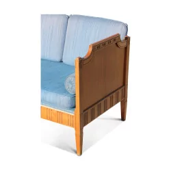 Daybed-Sofa aus Louis XVII-Kirschholz mit Stoffbezug …