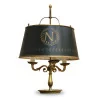Directoire bronze bouiillotte lamp with three lights, lampshade … - Moinat - Table lamps
