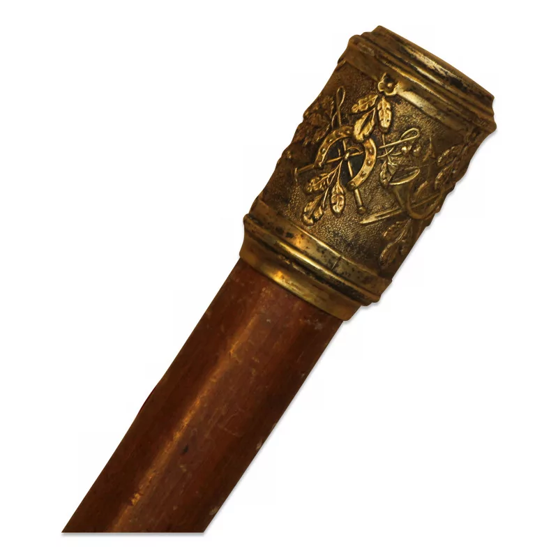Cane with a round handle in engraved metal. - Moinat - Decorating accessories