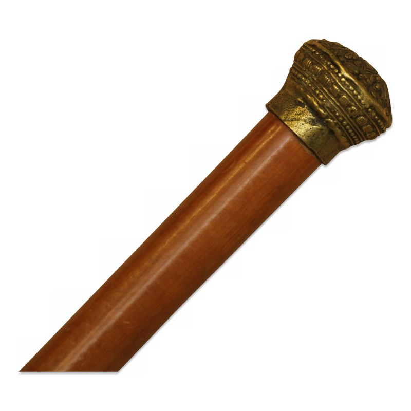 Canne avec un manche rond en métal gravé. - Moinat - Accessoires de décoration Canne avec un manche rond en métal gravé. - Moinat - Accessoires de décoration
