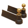 Pair of cast iron and bronze andirons. - Moinat - Firedogs, Andirons