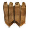 Firewall with four brass shutters and metal grille. - Moinat - Firedogs, Andirons
