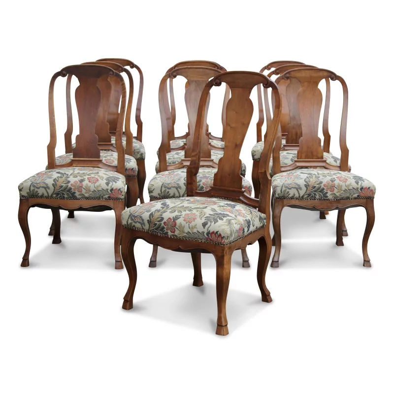  Louis XV Bernese Zungenstuhl walnut chairs. - Moinat - Chairs
