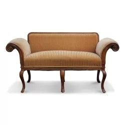 Bernese Louis XV 胡桃木沙发，带撬棍扶手……