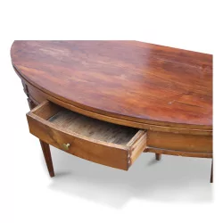 Half-moon table. Rare Swiss model in cherry wood (Fribourg)