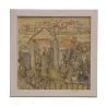 watercolor painting signed F.B.21.3.94. \"The square\" - Moinat - Painting - Landscape