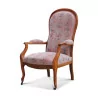 Voltaire armchair in walnut. - Moinat - Armchairs