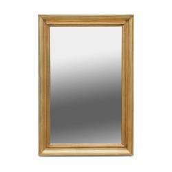 rectangular golden mirror.