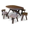 Une table et six tabourets en tonneaux de chêne. - Moinat - Tables de salle à manger