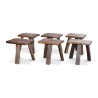 Une table et six tabourets en tonneaux de chêne. - Moinat - Tables de salle à manger