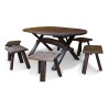 Une table et six tabourets en tonneaux de chêne. - Moinat - Tables de salle à manger