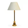 Stylized column lamp with three lights and light blue lampshade - Moinat - Table lamps