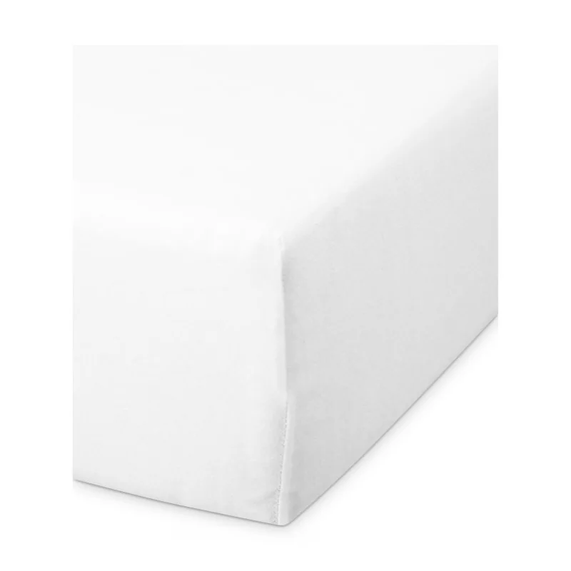 A white, waterproof fleece fitted sheet. - Moinat - Bed linen