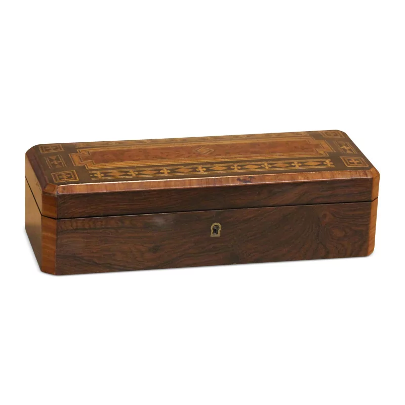 Rosewood box inlaid on the top. - Moinat - Boxes, Urns, Vases