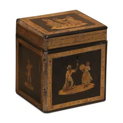 Box with straw decorations, inlaid with characters.