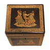Une boîte décors paille, marquetée de personnages - Moinat - Boites, Urnes, Vases