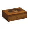 souvenir box in walnut inlaid with religious scene “Jesus and his mother”. - Moinat - Boxes, Urns, Vases