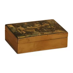 lemon wood box “card players”